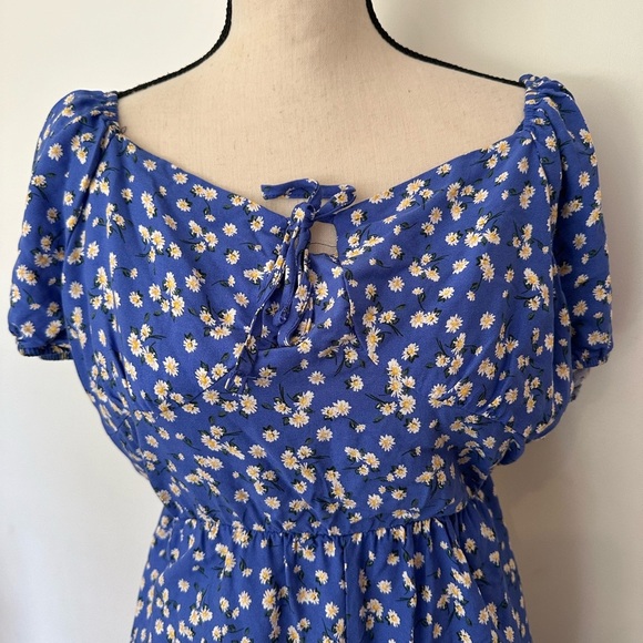 My Style blue floral jumper shorts SZ XL - Picture 2 of 7